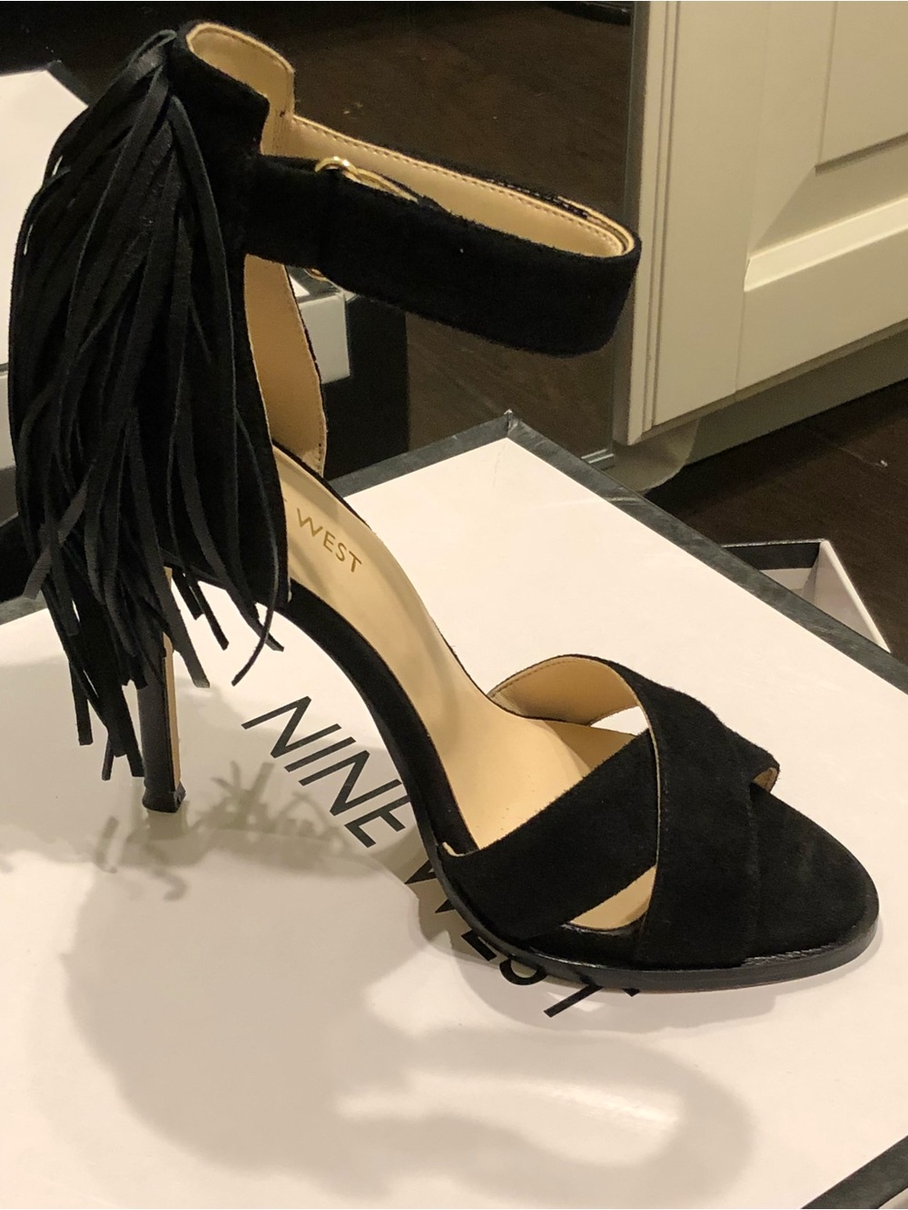 Nine West: 'Hustle' Fringe Ankle Strap Sandal